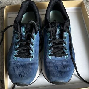 Asics Blue and Black Athletic Sneakers